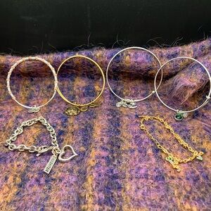 Alex and Ani Silver and Gold Bracelet Set